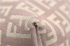 Authentic FENDI Zucchino Shoulder Tote Bag Canvas Leather Beige Pink 2106G