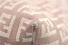 Authentic FENDI Zucchino Shoulder Tote Bag Canvas Leather Beige Pink 2106G