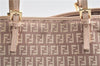 Authentic FENDI Zucchino Shoulder Tote Bag Canvas Leather Beige Pink 2106G