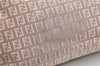 Authentic FENDI Zucchino Shoulder Tote Bag Canvas Leather Beige Pink 2106G