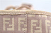 Authentic FENDI Zucchino Shoulder Tote Bag Canvas Leather Beige Pink 2106G