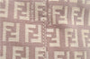 Authentic FENDI Zucchino Shoulder Tote Bag Canvas Leather Beige Pink 2106G