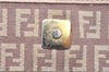 Authentic FENDI Zucchino Shoulder Tote Bag Canvas Leather Beige Pink 2106G