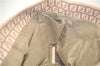 Authentic FENDI Zucchino Shoulder Tote Bag Canvas Leather Beige Pink 2106G