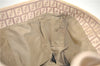 Authentic FENDI Zucchino Shoulder Tote Bag Canvas Leather Beige Pink 2106G
