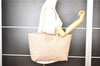 Authentic FENDI Zucchino Shoulder Tote Bag Canvas Leather Beige Pink 2106G