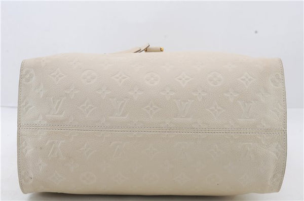 Auth Louis Vuitton Monogram Empreinte Lumineuse PM Tote Bag M93411 White 2107D