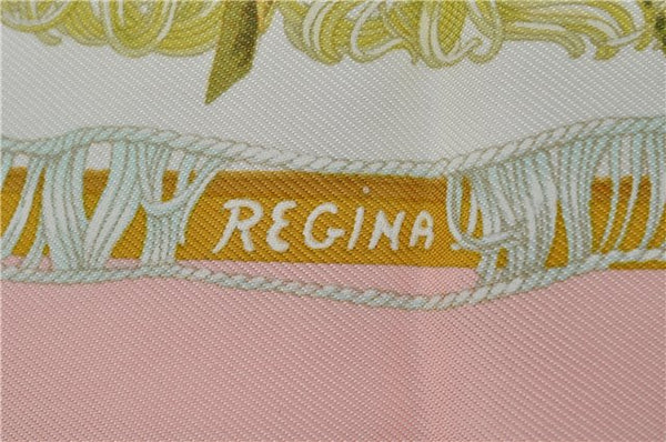 Authentic HERMES Petit Carre 40 Scarf Handkerchief "REGINA" Silk Pink 2108G