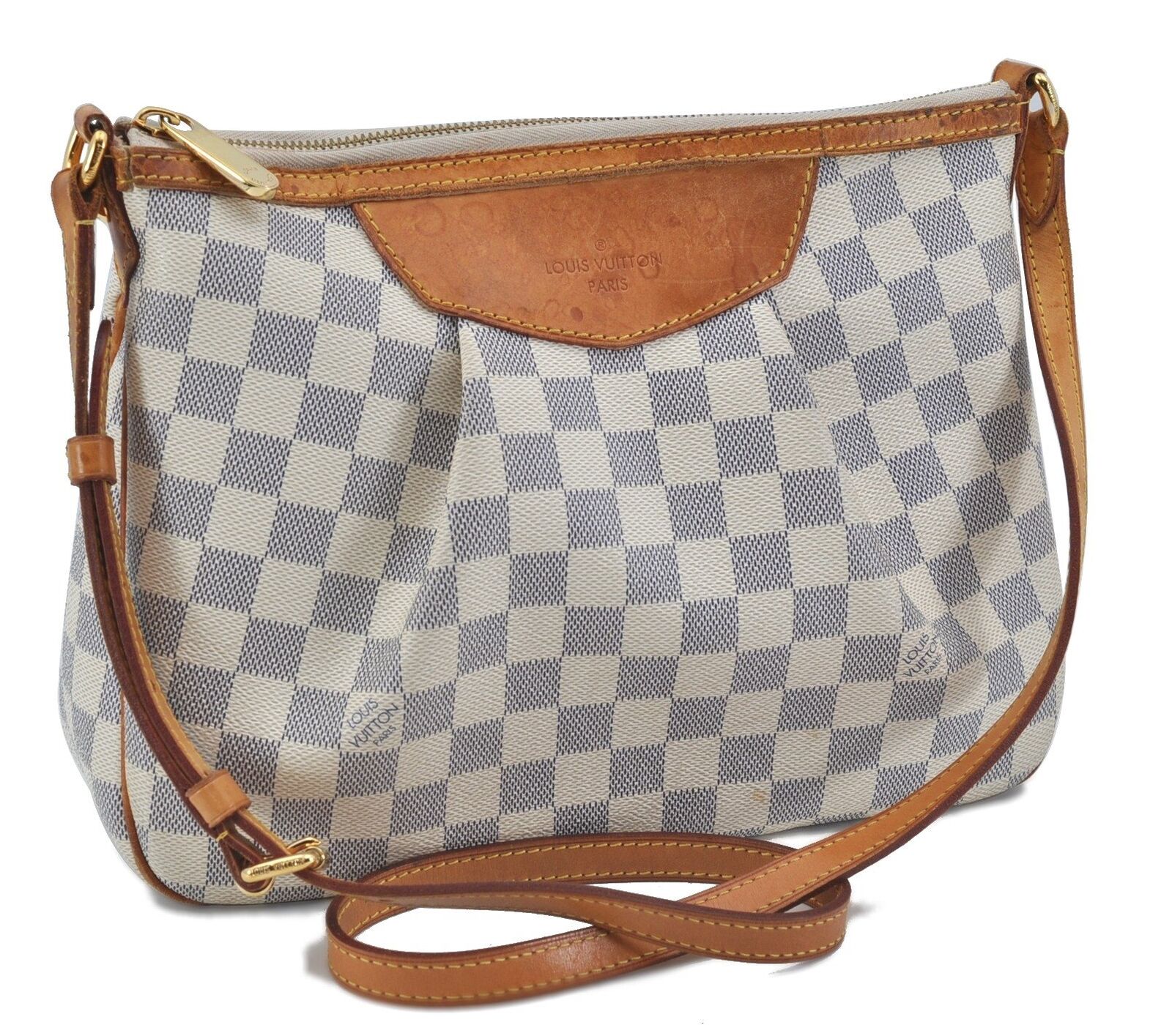 Auth LOUIS VUITTON Damier Azur Siracusa PM Shoulder Cross Bag N41113 LV 2109B