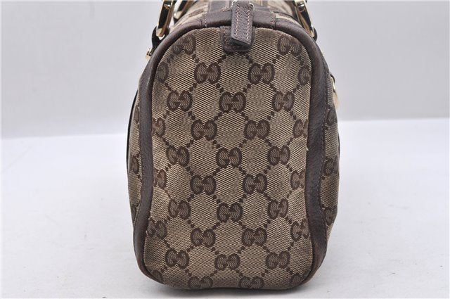 Authentic GUCCI Abbey Shoulder Hand Bag GG Canvas Leather 130942 Brown 2109D