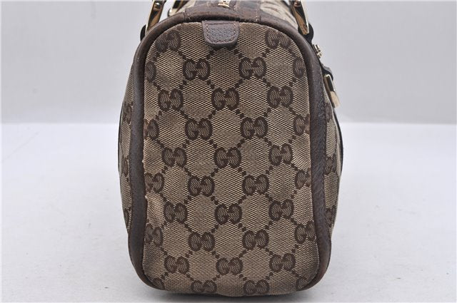 Authentic GUCCI Abbey Shoulder Hand Bag GG Canvas Leather 130942 Brown 2109D