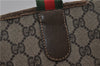 Authentic GUCCI Web Sherry Line Shoulder Tote Bag GG PVC Leather Brown 2110D