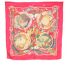 Authentic HERMES Carre 90 Scarf "Grands Fonds" Silk Pink 2111G