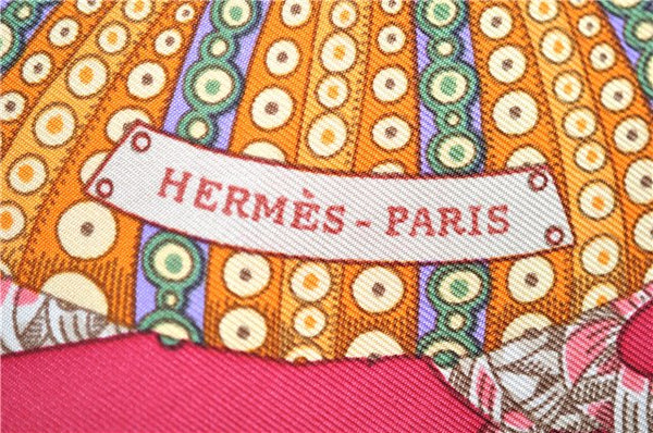 Authentic HERMES Carre 90 Scarf "Grands Fonds" Silk Pink 2111G