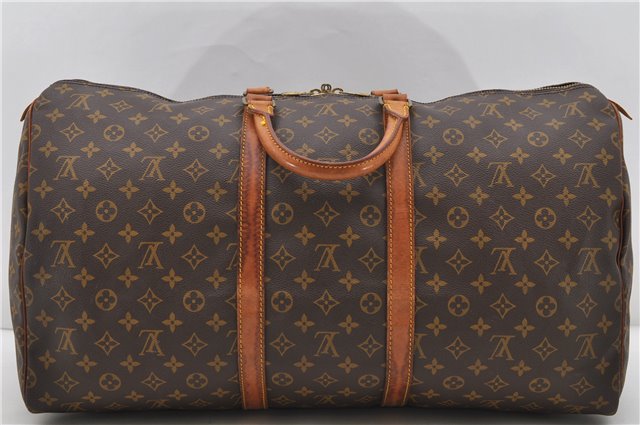 Authentic Louis Vuitton Monogram Keepall 55 Boston Bag M41424 LV 2112D