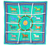 Authentic HERMES Carre 90 Scarf "Couvertures et tenues de Jour" Silk Green 2112G