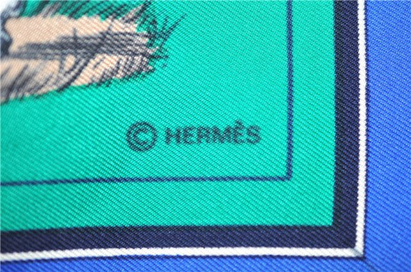 Authentic HERMES Carre 90 Scarf "Couvertures et tenues de Jour" Silk Green 2112G