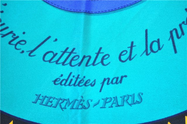 Authentic HERMES Carre 90 Scarf "Couvertures et tenues de Jour" Silk Green 2112G