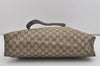 Authentic GUCCI Web Sherry Line Shoulder Tote Bag GG PVC Leather Brown 2112I