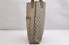 Authentic GUCCI Web Sherry Line Shoulder Tote Bag GG PVC Leather Brown 2113I