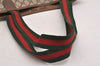 Authentic GUCCI Web Sherry Line Shoulder Tote Bag GG PVC Leather Brown 2113I