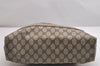 Authentic GUCCI Web Sherry Line Shoulder Tote Bag GG PVC Leather Brown 2113I
