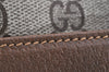 Authentic GUCCI Web Sherry Line Shoulder Tote Bag GG PVC Leather Brown 2113I