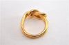 Authentic HERMES Scarf Ring Atame Circle Knot Design Gold Tone 2114G