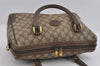 Authentic GUCCI Vintage 2Way Shoulder Hand Tote Bag GG PVC Leather Brown 2114I
