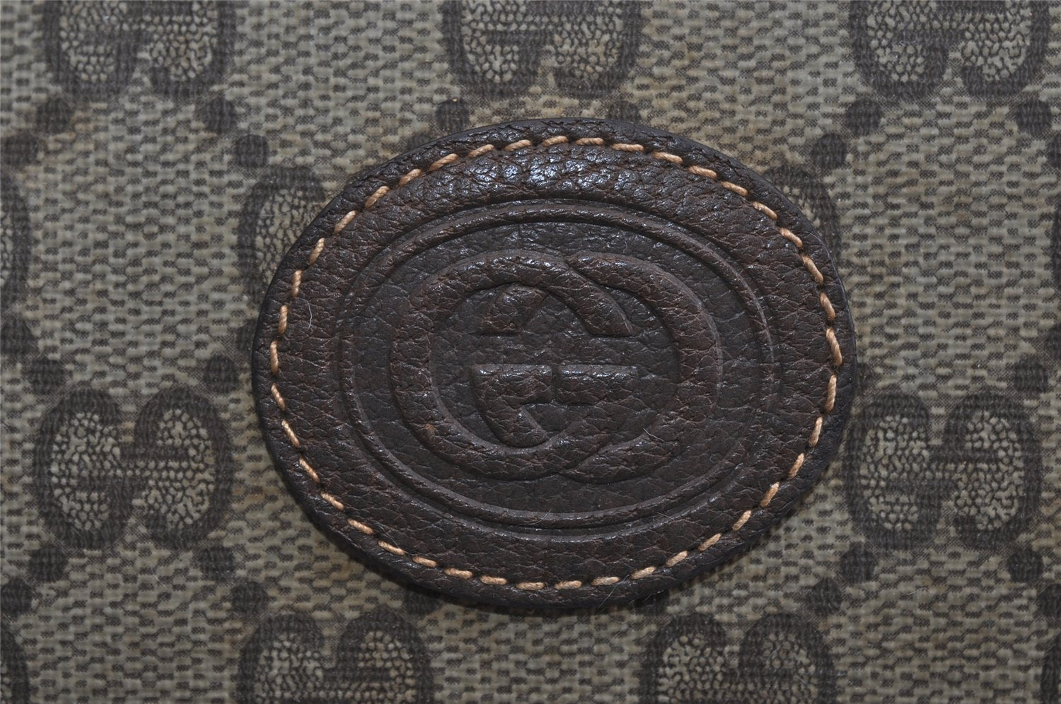 Authentic GUCCI Vintage 2Way Shoulder Hand Tote Bag GG PVC Leather Brown 2114I