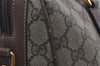Authentic GUCCI Vintage 2Way Shoulder Hand Tote Bag GG PVC Leather Brown 2114I