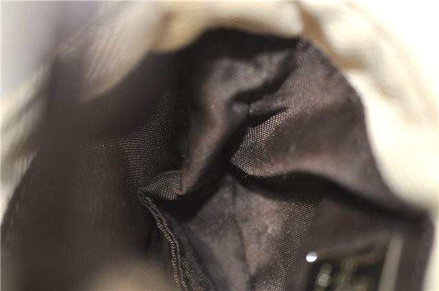 Auth FENDI Zucca Mini Mamma Baguette Hand Bag Purse Canvas Leather Beige 2115D