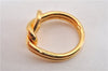 Authentic HERMES Scarf Ring Atame Circle Knot Design Gold Tone 2116G