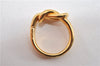 Authentic HERMES Scarf Ring Atame Circle Knot Design Gold Tone 2116G