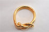 Authentic HERMES Scarf Ring Atame Circle Knot Design Gold Tone 2116G