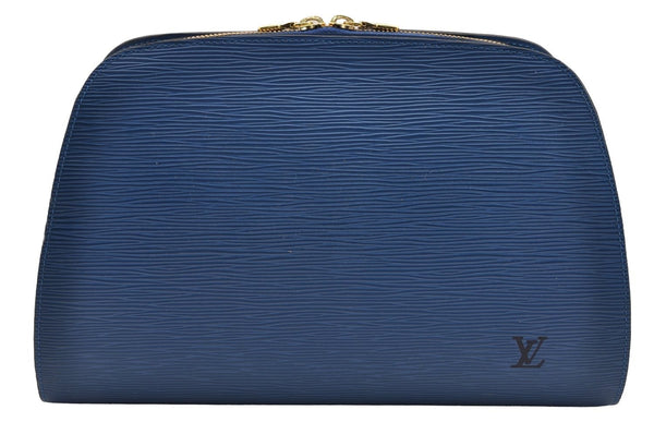 Authentic Louis Vuitton Epi Dauphine GM Cosmetic Pouch Blue M48435 LV 2116I