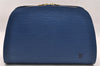 Authentic Louis Vuitton Epi Dauphine GM Cosmetic Pouch Blue M48435 LV 2116I