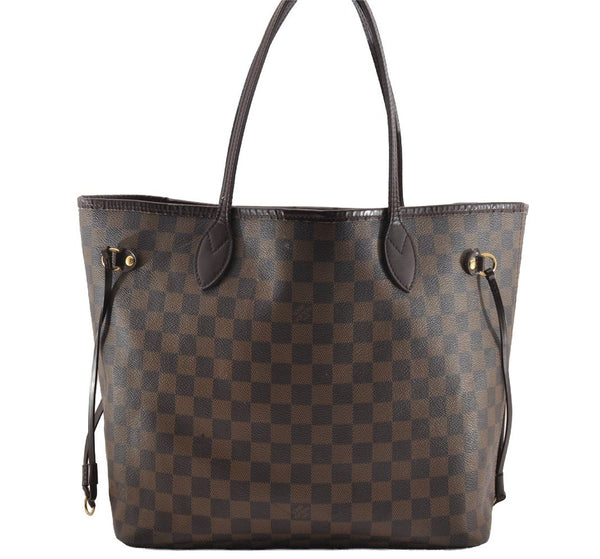 Authentic Louis Vuitton Damier Neverfull MM Shoulder Tote Bag N51105 LV 2117I