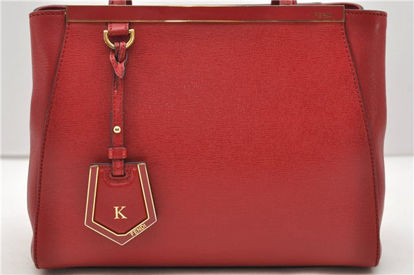 Authentic FENDI Vintage 2Way Shoulder Hand Bag Purse Leather Red 2119D