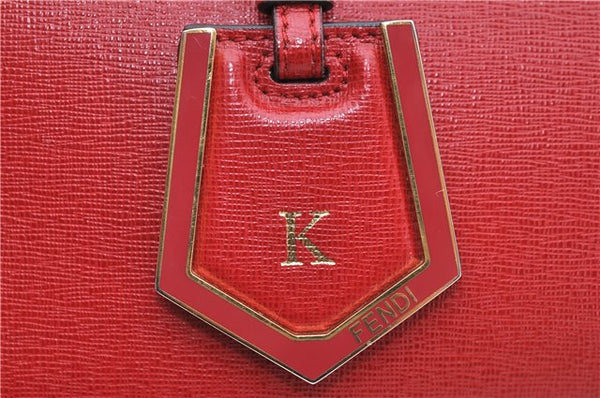 Authentic FENDI Vintage 2Way Shoulder Hand Bag Purse Leather Red 2119D