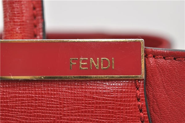 Authentic FENDI Vintage 2Way Shoulder Hand Bag Purse Leather Red 2119D