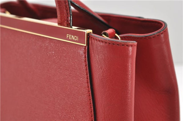 Authentic FENDI Vintage 2Way Shoulder Hand Bag Purse Leather Red 2119D