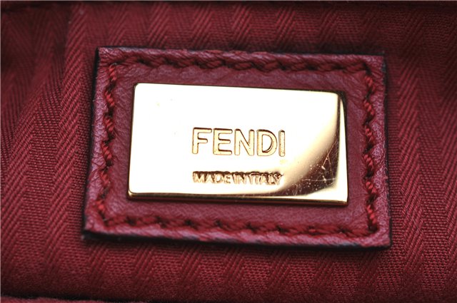 Authentic FENDI Vintage 2Way Shoulder Hand Bag Purse Leather Red 2119D