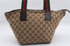 Authentic GUCCI Web Sherry Line Hand Bag GG Canvas Leather 131228 Brown 2119F