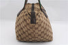 Authentic GUCCI Web Sherry Line Hand Bag GG Canvas Leather 131228 Brown 2119F