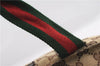 Authentic GUCCI Web Sherry Line Hand Bag GG Canvas Leather 131228 Brown 2119F