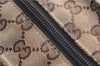 Authentic GUCCI Web Sherry Line Hand Bag GG Canvas Leather 131228 Brown 2119F
