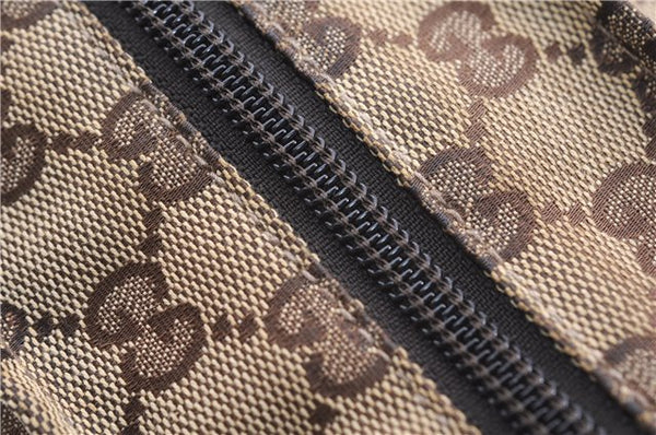 Authentic GUCCI Web Sherry Line Hand Bag GG Canvas Leather 131228 Brown 2119F