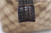 Authentic GUCCI Web Sherry Line Hand Bag GG Canvas Leather 131228 Brown 2119F