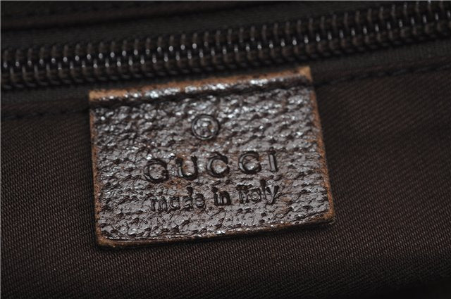 Authentic GUCCI Web Sherry Line Hand Bag GG Canvas Leather 131228 Brown 2119F
